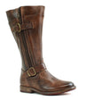 A women's Gogo Lug Wide Calf boot with buckles and zippers by Bed Stu.