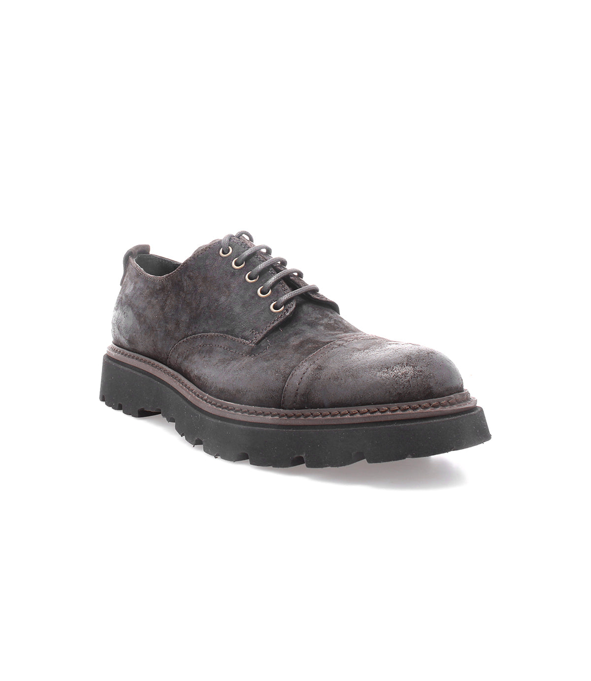 A handcrafted men&#39;s brown lace up Grant made with Italian leather by Bed Stu.