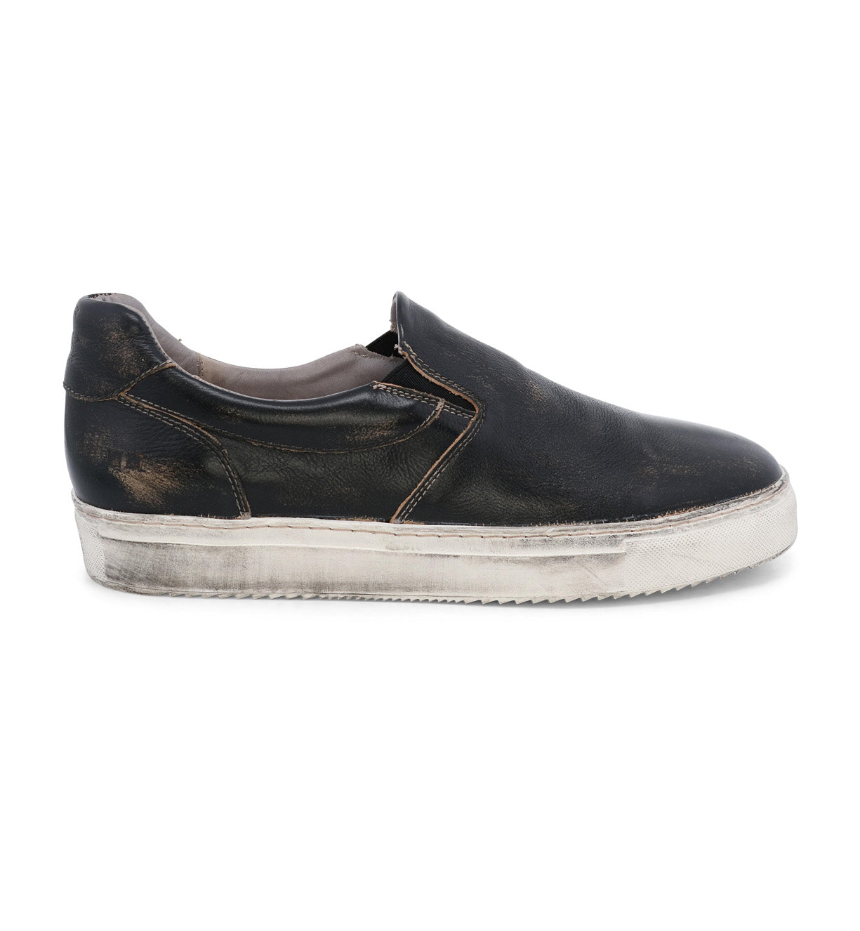 Harry black leather slip on sneakers by Bed Stu.