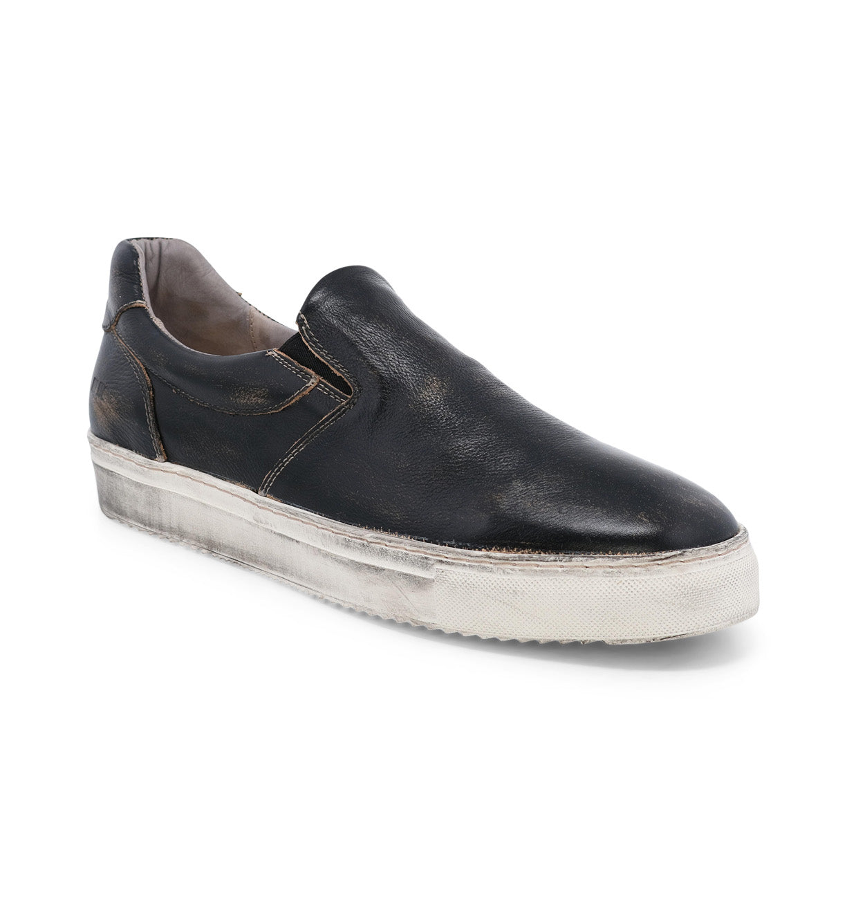 Men's black leather slip on sneakers called Harry by Bed Stu.