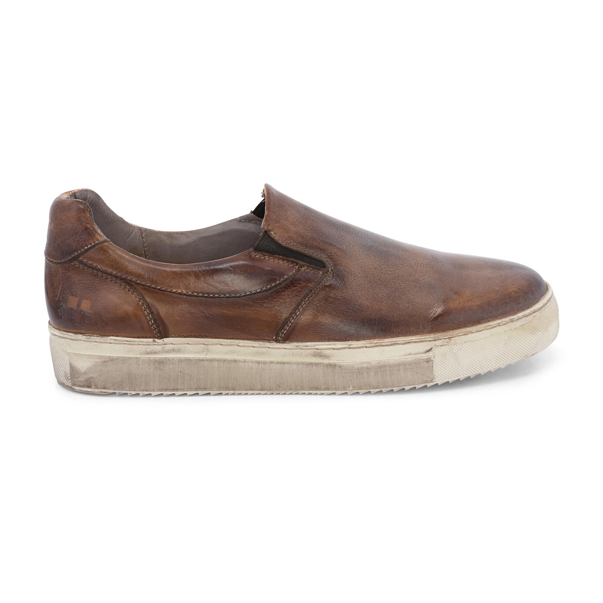 Harry by Bed Stu Men's brown leather slip on sneakers.