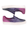 A pair of Hermione slip on sneakers by Bed Stu, in purple and black.