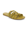 Yellow Hilda sandal by Bed Stu with buckles and straps.