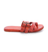 A women's red leather Hilda sandal with buckles from Bed Stu.