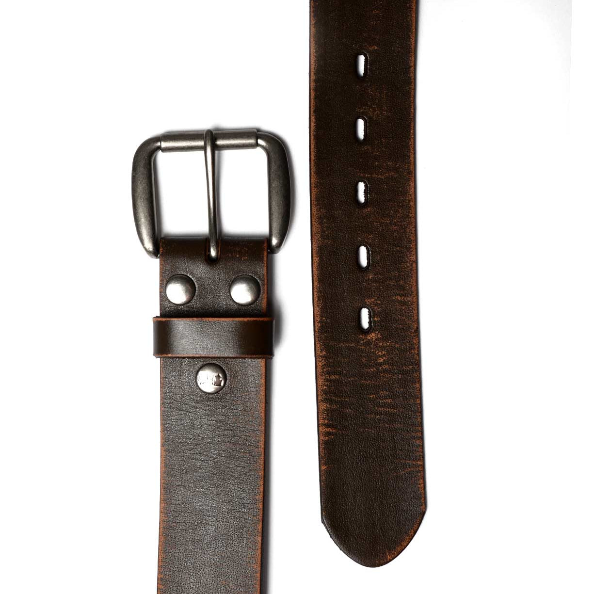 A Hobo brown leather belt with a metal buckle from Bed Stu.