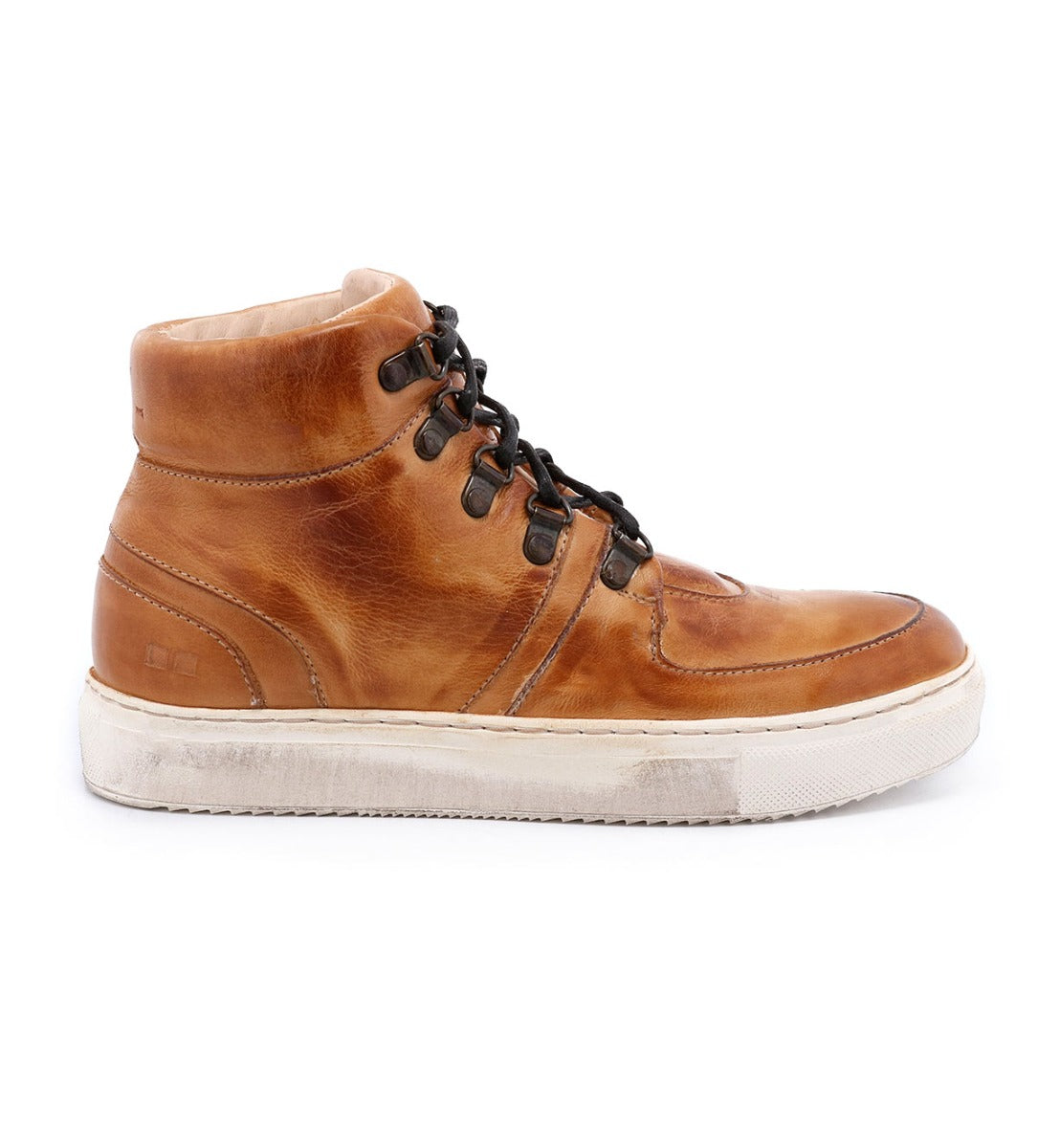 A men's tan leather high top sneaker named Honor by Bed Stu.