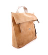 A tan Howie leather backpack with white handles by Bed Stu on a white background.