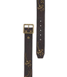 A brown leather Hudson watch strap with gold studs, by Bed Stu.