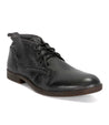 Men's black leather lace up Bed Stu Illiad shoes.