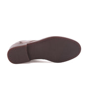 Bottom view of a leather Illiad chukka boot showing the cushioned insole with Bed Stu brand name embossed.