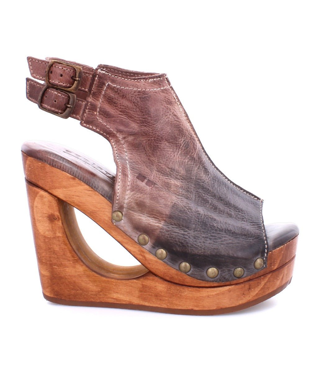 A women's Imelda wedge sandal with a wooden platform from Bed Stu.