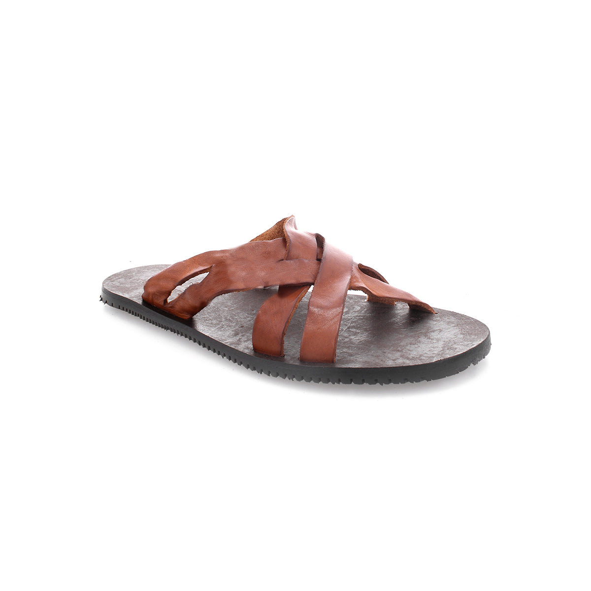 These Impromptu men's brown leather sandals from Bed Stu combine comfort and casual style with their woven leather design.