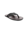 An Introduce flip flop in black leather with durability by Bed Stu.
