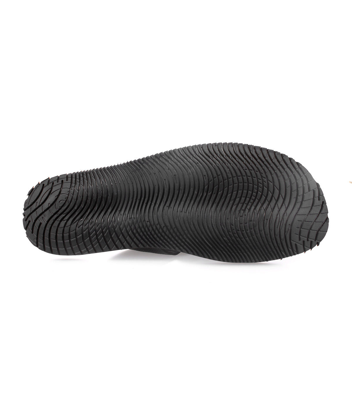 A pair of comfortable black rubber Bed Stu shoes on a white background.