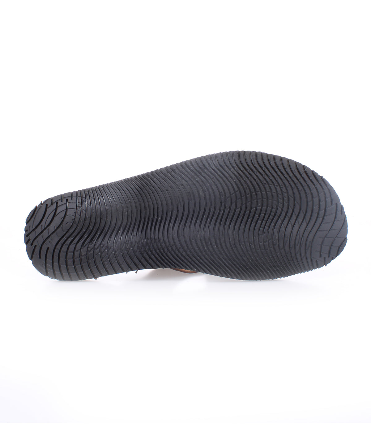 A pair of durable Bed Stu black flip flops on a white background.