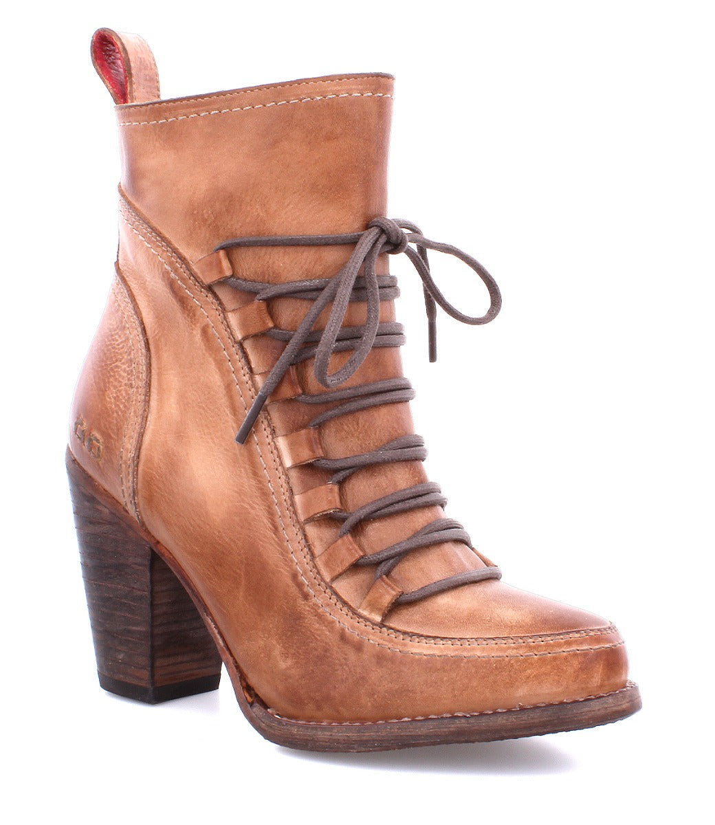 A women's Izetta ankle boot with laces by Bed Stu.