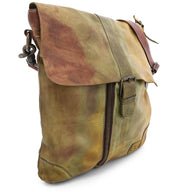 A Jack brown leather messenger bag with a brown leather strap by Bed Stu.
