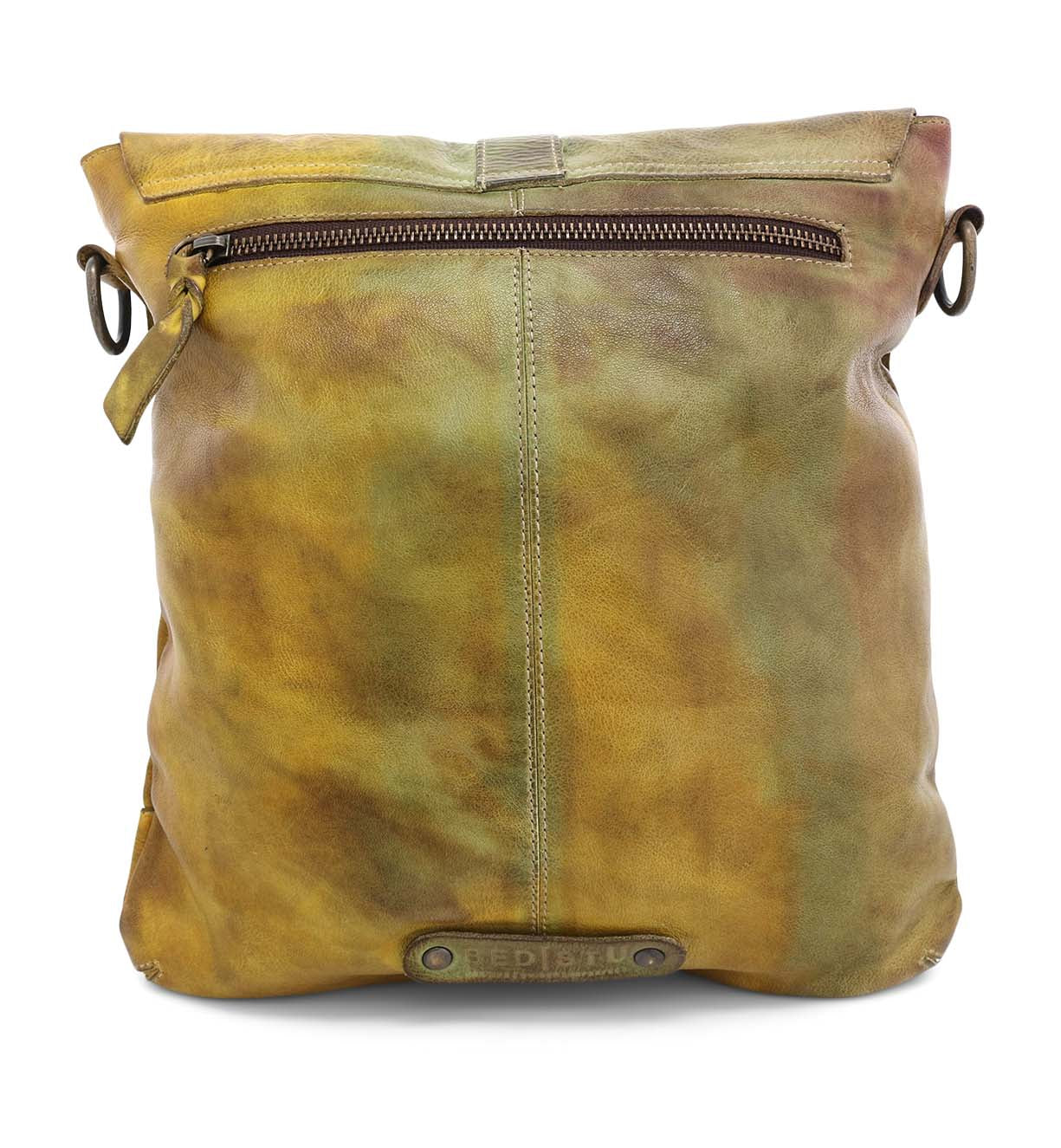 A Jack brown leather messenger bag with a brown leather strap by Bed Stu.
