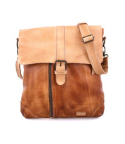 A Jack leather messenger bag from Bed Stu with two straps.