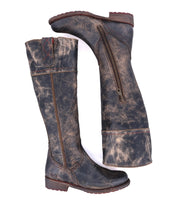 A pair of Bed Stu Jacqueline women's brown leather riding boots.