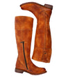 A pair of women's Bed Stu Jacqueline brown riding boots.