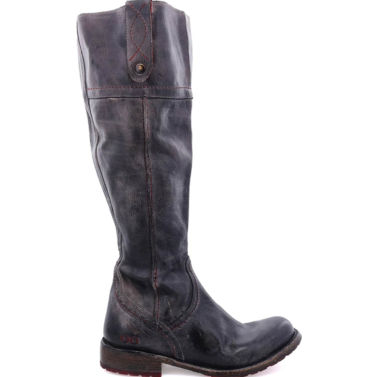 A pair of Bed Stu Jacqueline Wide Calf boots with a zipper on the side.