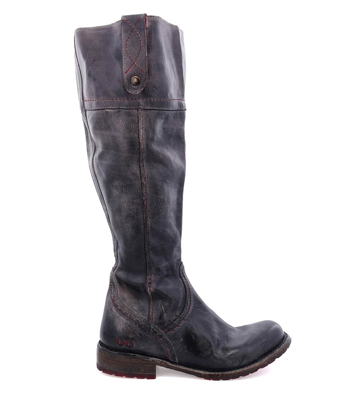 A pair of Bed Stu Jacqueline Wide Calf boots with a zipper on the side.