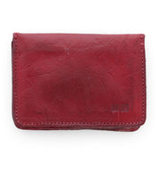 A Jeor red leather wallet on a white background by Bed Stu.