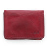 A Jeor red leather wallet on a white background by Bed Stu.