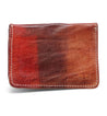 A Jeor by Bed Stu red and brown leather wallet on a white background.