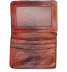 A brown leather Jeor wallet on a white background. Brand: Bed Stu.