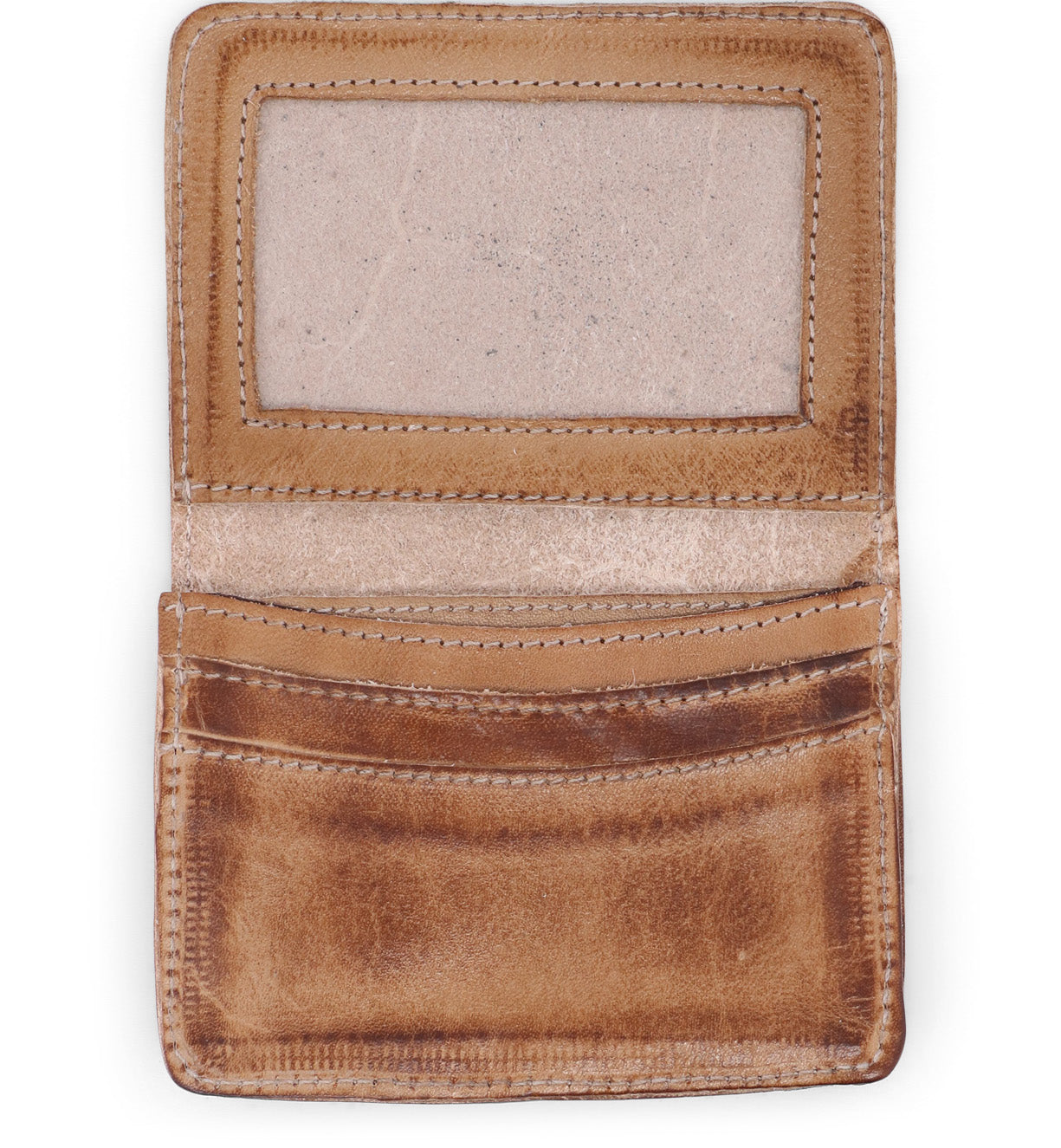 A Jeor leather card holder by Bed Stu on a white background.