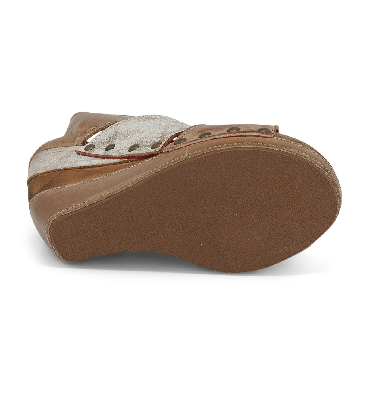 The back of a women's shoe with a buckle, the Jessie by Bed Stu.
