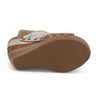 The back of a women's shoe with a buckle, the Jessie by Bed Stu.