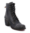 A women's black ankle boot with lace up detail called "Judgement" by Bed Stu.