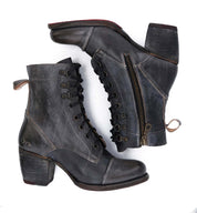 A pair of Bed Stu Judgement women's black leather ankle boots.