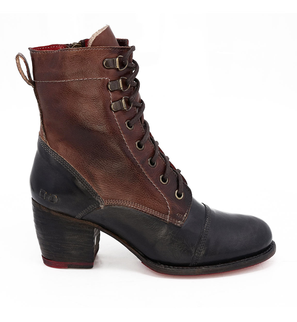 A women's Judgement boot by Bed Stu with a lace up.