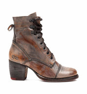 A women's brown leather ankle boot called Judgement by Bed Stu.
