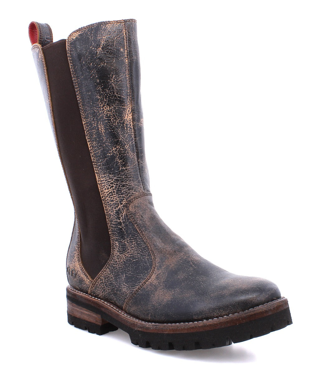 A women's Bed Stu Kataleya brown leather boot with a brown sole.