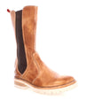 A pair of Bed Stu Kataleya brown leather boots with black soles.