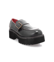 A black leather Kavi loafer perfect for fall fashion, by Bed Stu.
