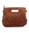 A brown leather Keiki handbag with woven pattern by Bed Stu.