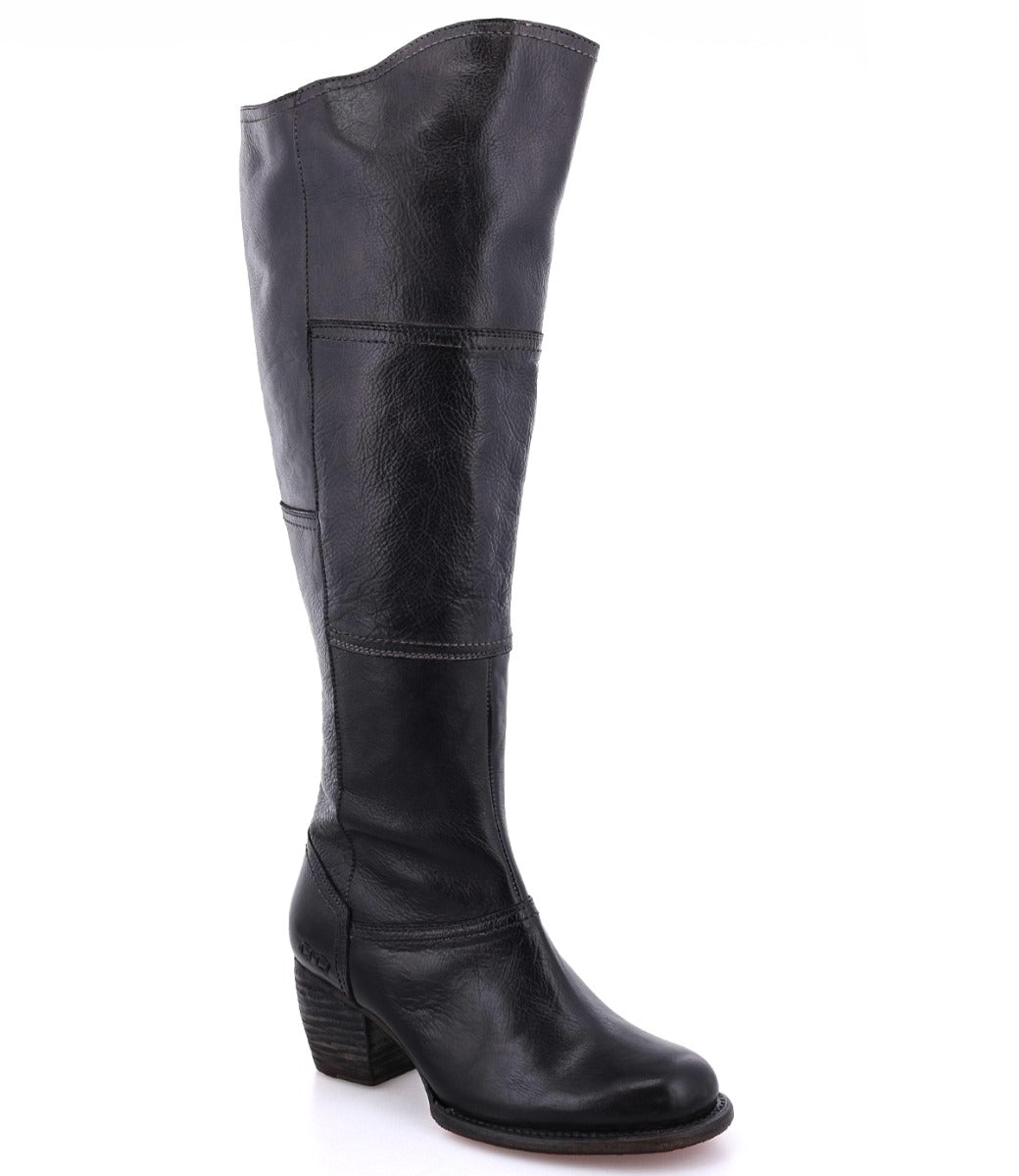 A women's Kennice black leather boot by Bed Stu.