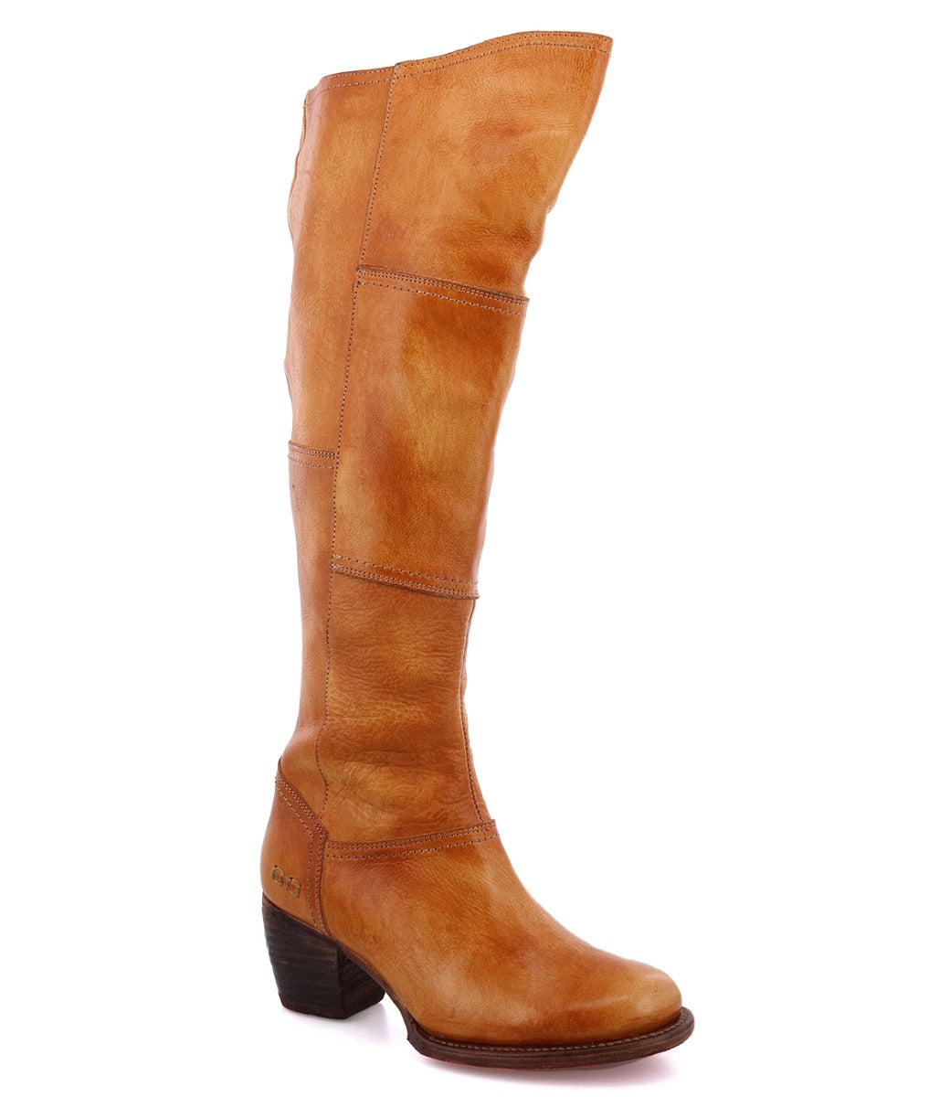 A women's Kennice pecan leather boot by Bed Stu.