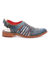 A women's teal leather sandal called the Kennya by Bed Stu.