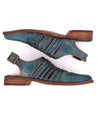 A pair of of women's leather sandal called the Kennya by Bed Stu.