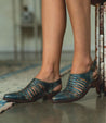 A woman in a pair of Kennya shoes by Bed Stu.