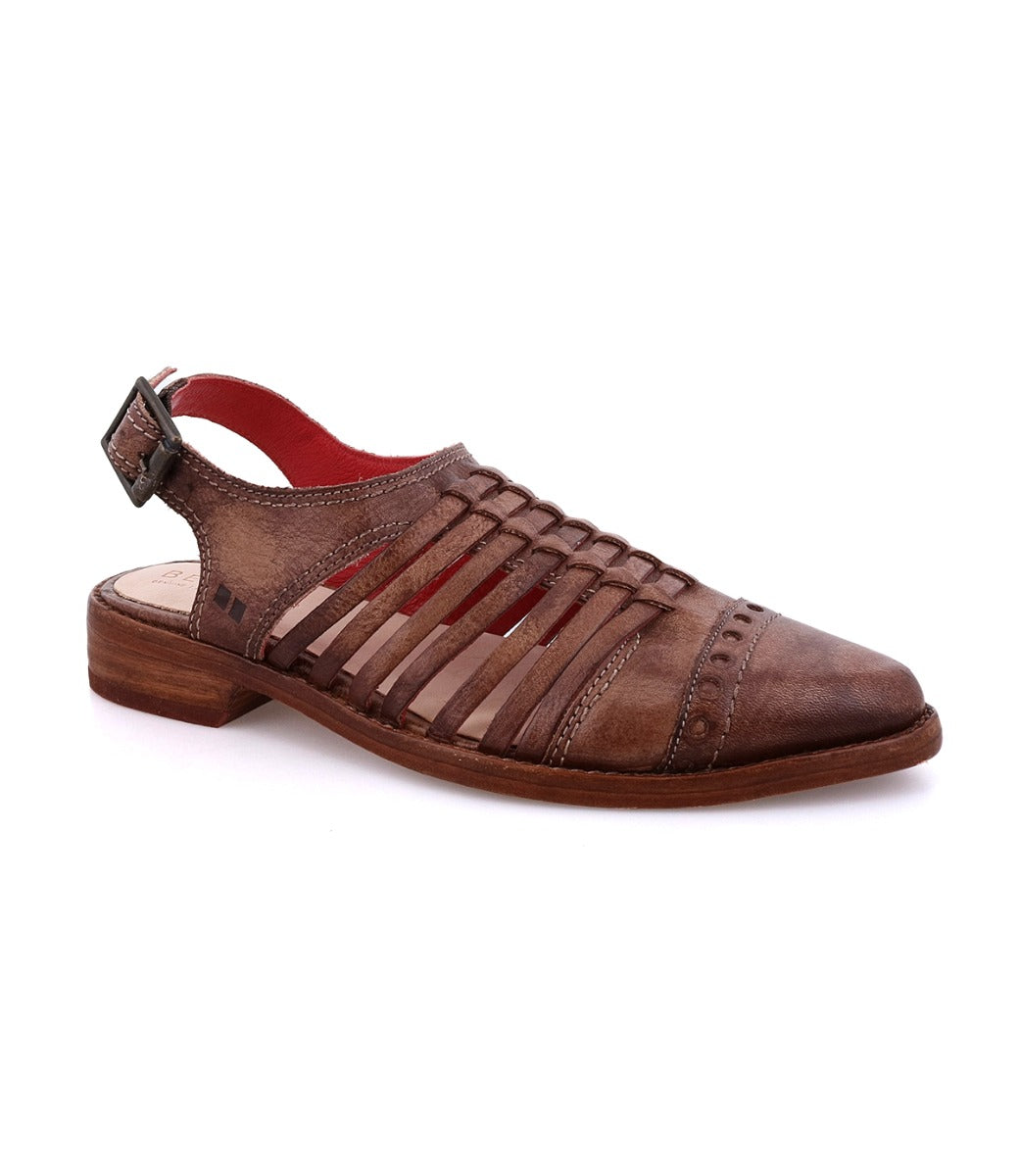 A women's teak leather sandal called the Kennya by Bed Stu.