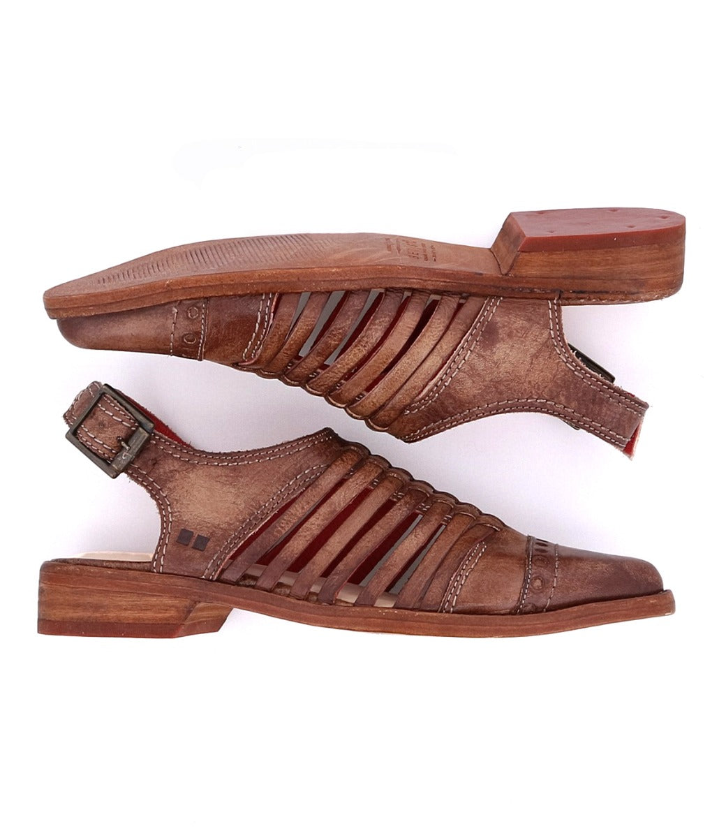 A pair of of women's leather sandal called the Kennya by Bed Stu.