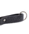 A Keygrab black leather dog collar with a metal ring by Bed Stu.
